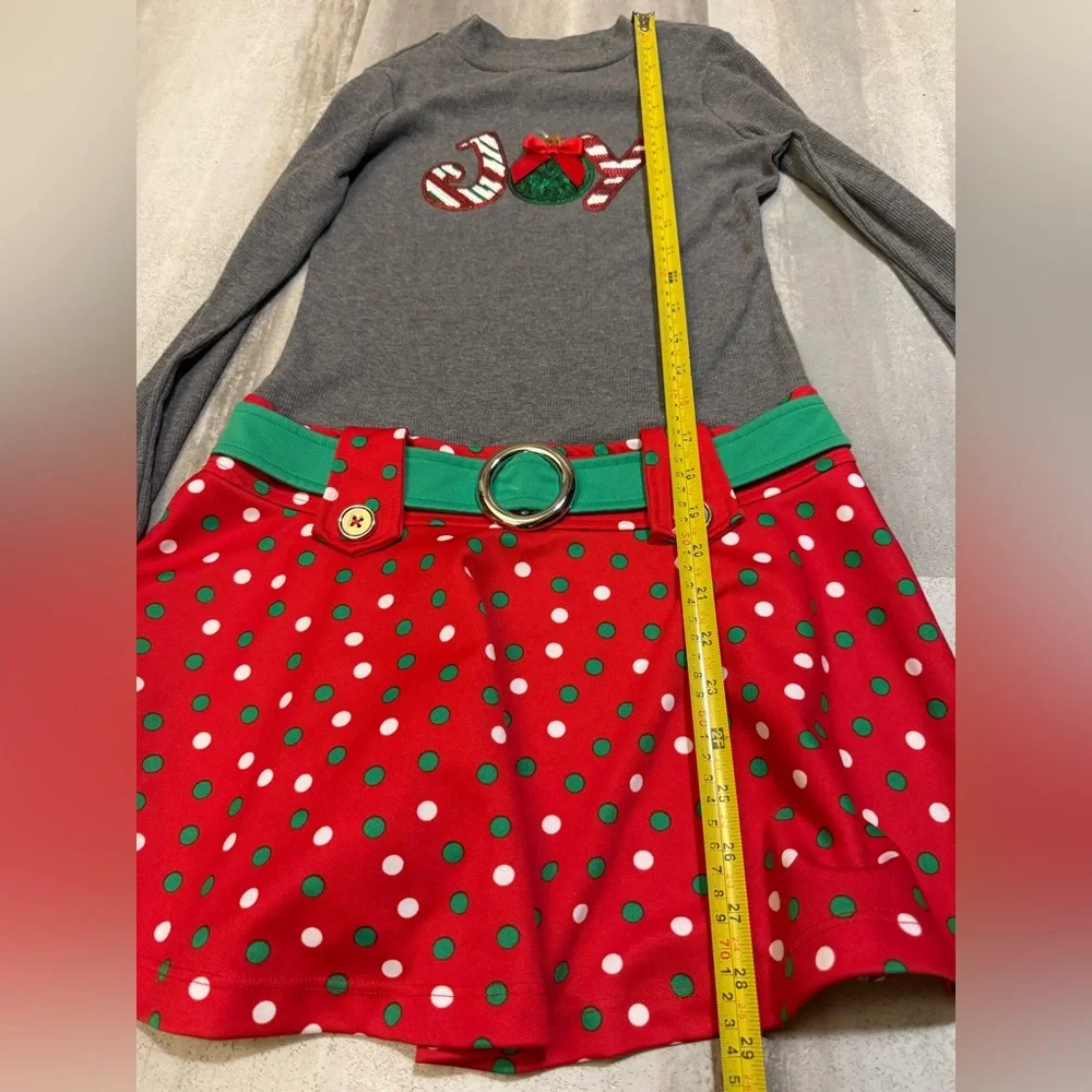 beautiful Christmas dress Gray and Red Polka Dot Dress